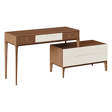 Modern Walnut Dressing Table by Angel Cerda 3D model image 1 