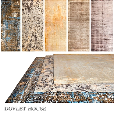 Title: DOVLET HOUSE Carpets - Set of 5 (Part 622) 3D model image 1 