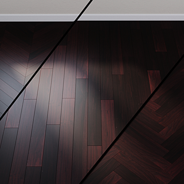 Black Burmese Walnut Parquet-Off: Elegant Solid Wood Flooring 3D model image 1 