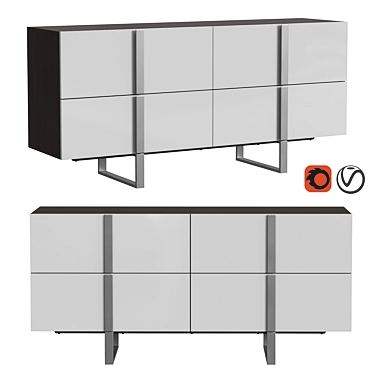 Angel Cerda Sideboard in Gray 3D model image 1 