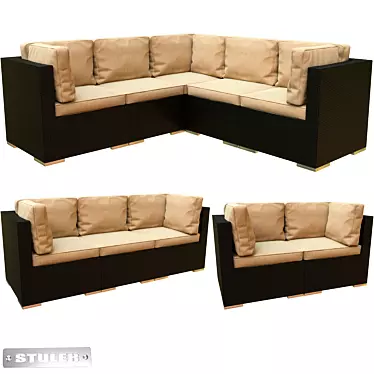 OM Modular Sofa: Stylish and Spacious 3D model image 1 