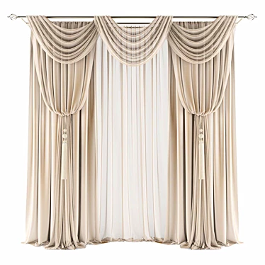 Elegant Drapery 3D model image 1 