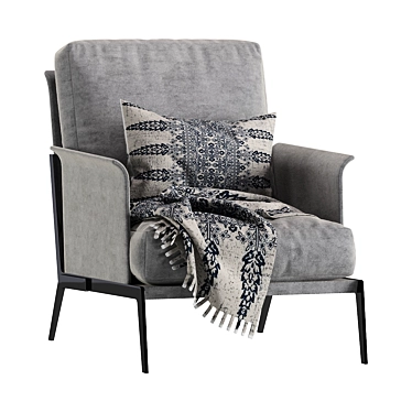 Flexform Happy Hour Armchair: Stylish Comfort for Your Space 3D model image 1 