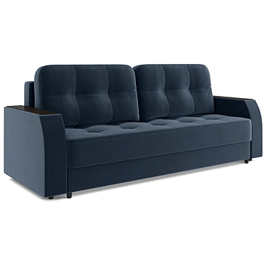 Luxury Comfort: Borgo Velvet Blue Sofa 3D model image 1 