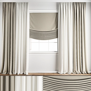 Title: Premium Model Curtain Set 3D model image 1 