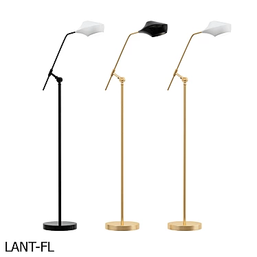 Title: Scandinavian Style Adjustable Floor Lamp 3D model image 1 