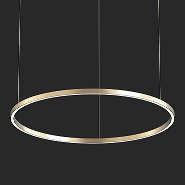 Gold Horizontal Ring Chandelier 3D model image 1 