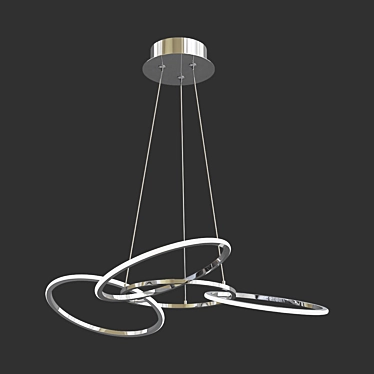Elegant Bond Rings Chandelier 3D model image 1 