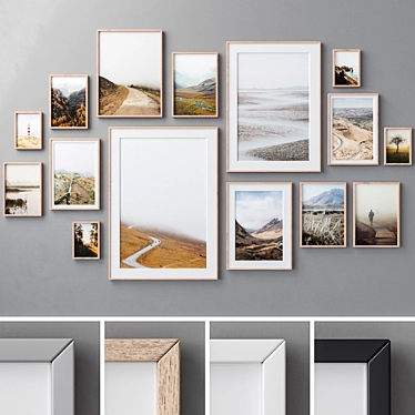 Multi-Color Wood Photo Frames 3D model image 1 