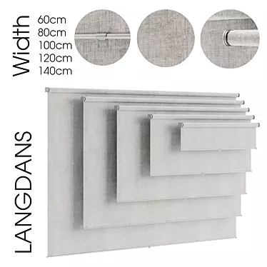 LANGDANS Beige Roller Blind - 5 Width Options 3D model image 1 