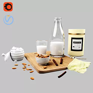 Modern Tableware Set 3D model image 1 