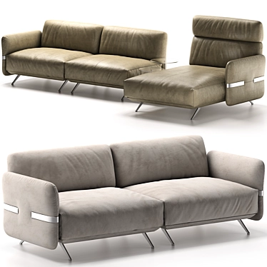 Elegant and Modern Natuzzi Pablo 3D model image 1 