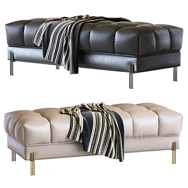 Luxurious Sienna Velvet Bench with Brushed Brass Legs 3D model image 1 