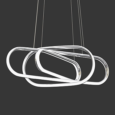 Elegant Joint Ovao Silver Chandelier 3D model image 1 