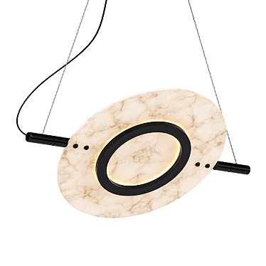 Designer LED Chandelier with Marble Disk Diffuser 3D model image 1 