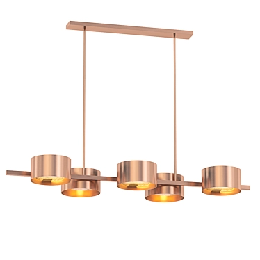 Modern LED Ceiling Light, Copper Finish 3D model image 1 