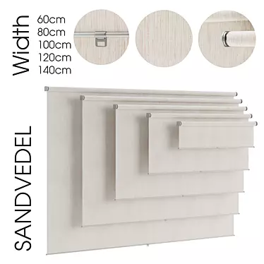 Beige Sandvedel Roller Blind - 5 Width Options 3D model image 1 