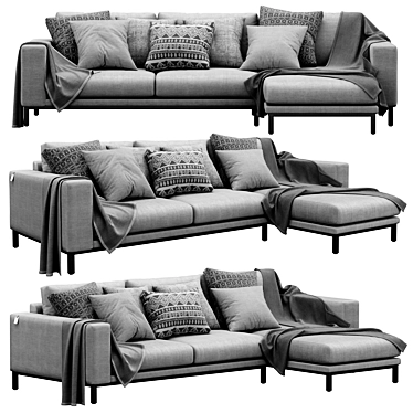 Delavega F207: Stylish Sofa with Unwrapped UVs! 3D model image 1 