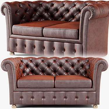 Elegant Chester Sofa 3D model image 1 