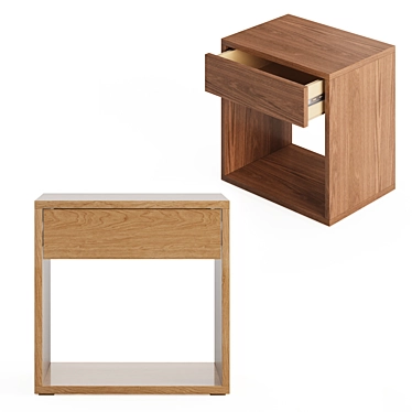 Modern Cube Bedside Table with Storage 3D model image 1 