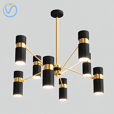 Modern Edgar Chandelier: Elegant Lighting Solution 3D model image 1 