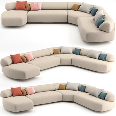Moroso Gogan Sofa 04: Sleek & Spacious 3D model image 1 