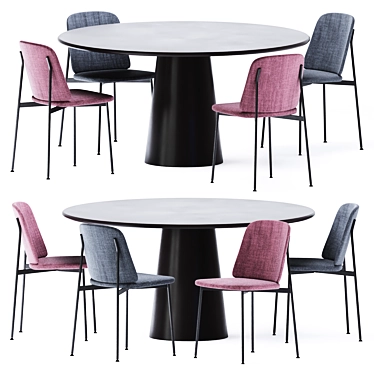 Elegant Round Dining Table 3D model image 1 