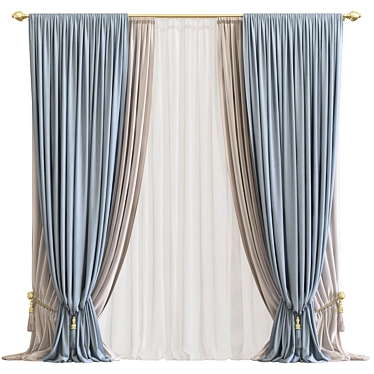 Modern Mesh Curtain 815 3D model image 1 