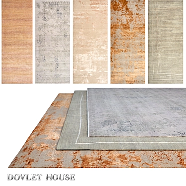 DOVLET HOUSE Silk & Wool Carpets Set (5 pcs) 3D model image 1 