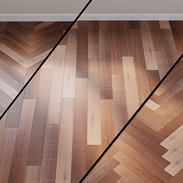 Nabucco Oak Parquet Board: French Chevron Design 3D model image 1 