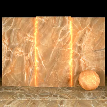 Glossy Orange Onyx Slabs: 8 Textured Options 3D model image 1 
