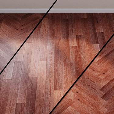 French Chevron Oak Parquet 3D model image 1 