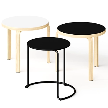 Sleek Artek 606 & 90D Coffee Tables 3D model image 1 