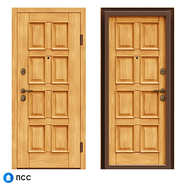 Title: ECO-81 OM Entrance Door in Classic Style 3D model image 1 