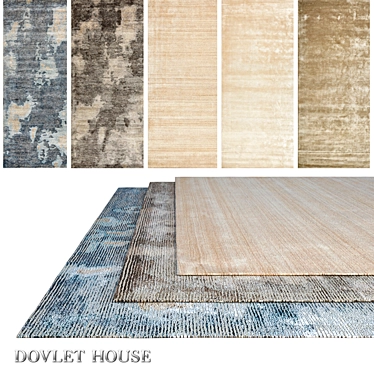 Title: DOVLET HOUSE 5-Piece Carpets Set 3D model image 1 