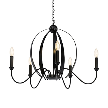 Elegant Candle-style Chandelier - Rufus 3D model image 1 