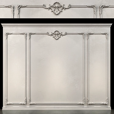 Classic Boiserie Wall Panels 3D model image 1 