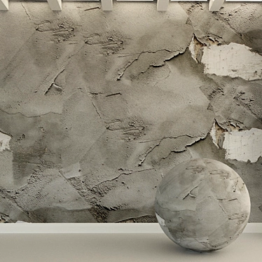 Vintage Concrete Wall: Old, Rough, Textured 3D model image 1 