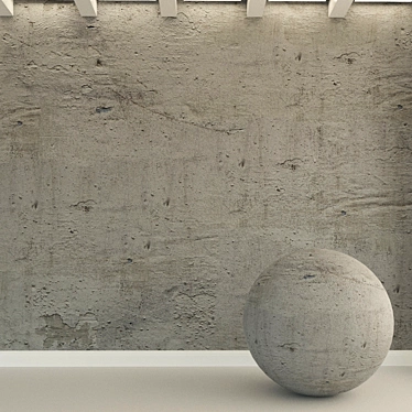 Title: Vintage Concrete Wall: Rough, Textured, Grey 3D model image 1 