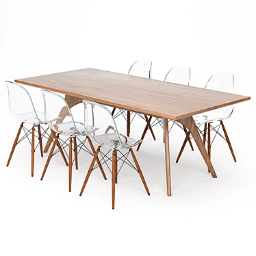 Elegant Dining Table Set 3D model image 1 