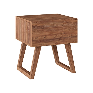 Modern Walnut Bedside Table 3D model image 1 