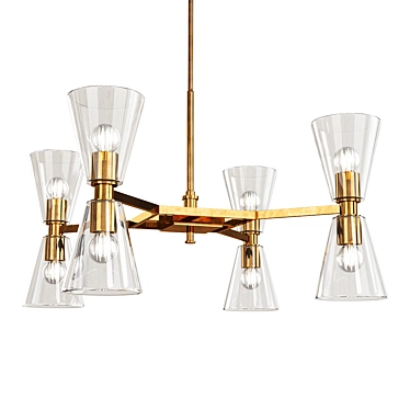 Elegant LYRA Chandelier - Exquisite Lighting Solution 3D model image 1 