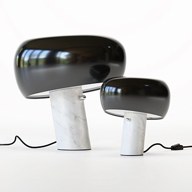 Modern Mushroom Marble Table - Loft Industrial Chic 3D model image 1 