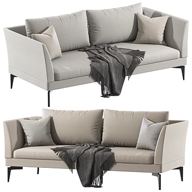 Feel-Good 3-Seater Fabric Sofa 3D model image 1 