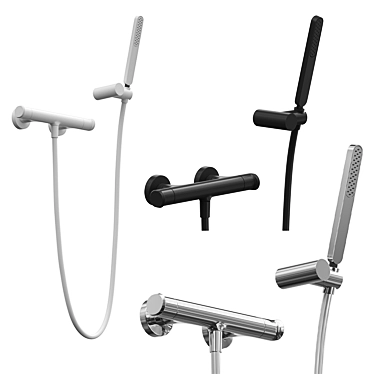 Thermostatic Shower Faucet Set 3D model image 1 