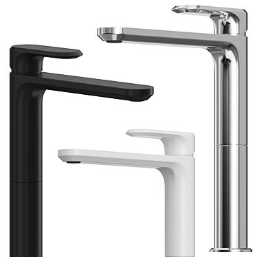 Elegant Single Lever Washbasin Faucet 3D model image 1 