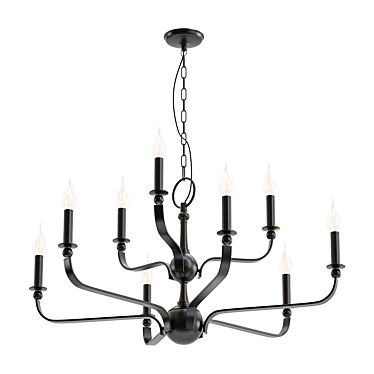 Rustic Elegance: Ruthorford Bronze Chandelier 3D model image 1 