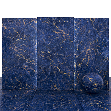 Diamond Blue Marble: Luxurious Textured Slabs & Tiles 3D model image 1 