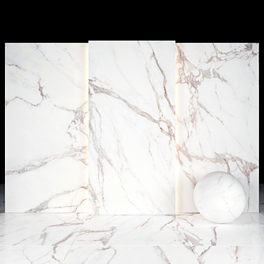 Elegant White Calacatta Marble 3D model image 1 