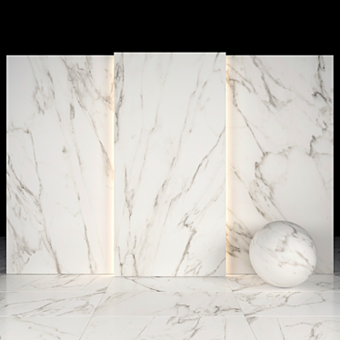  White Calacatta: 10 Texture Marble Slabs & Tiles 3D model image 1 